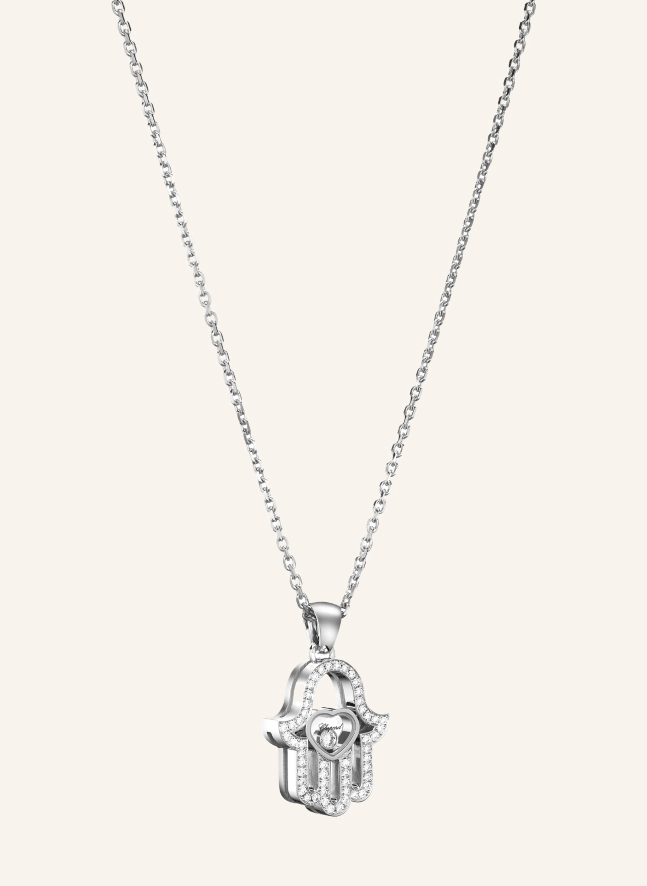 Chopard Anhänger HAPPY DIAMONDS GOOD LUCK CHARMS Anhänger aus 18 Karat Weißgold und Diamanten