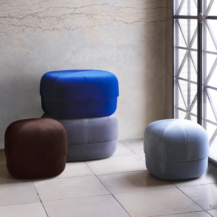 Normann Copenhagen - Circus Pouf gross, Dunkelrot Velour