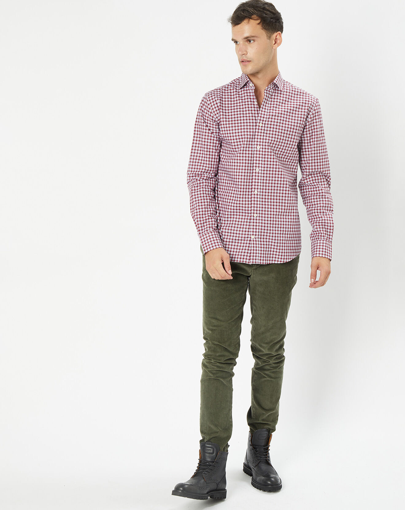 Hackett London Chemise Slim Fit à carreaux vichy rouge/blanc