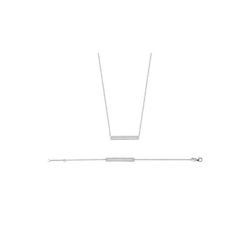 Collier Femme - Argent 925 - Oxyde de zirconium - Longueur : 45 cm