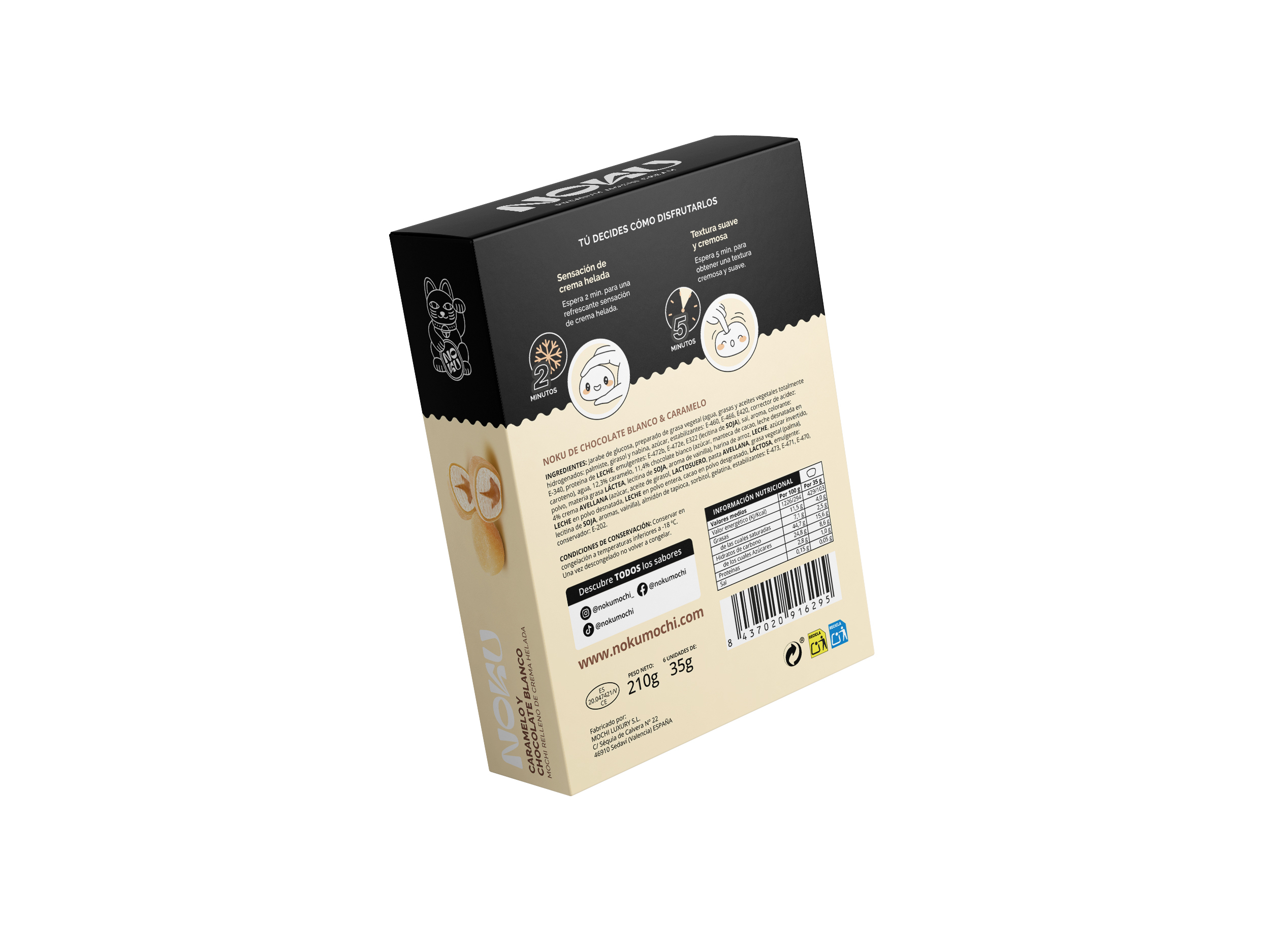 GELADO MOCHI NOKU CHOCOLATE BLANCO 210G (6UN)
