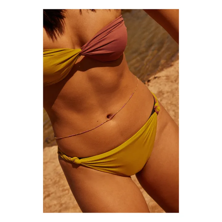 Alma Deia Bas de Maillot de bain bandeau noué Bicolore Réversible | Vert pistache