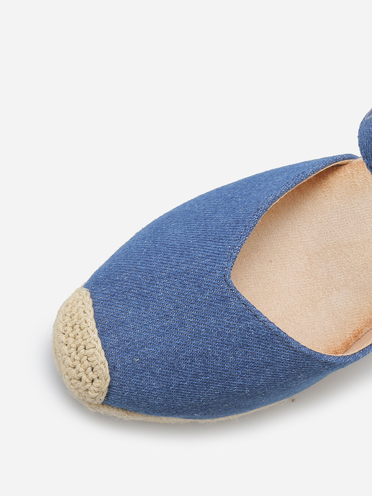 Espadrilles compensées en denim- Bleu Denim