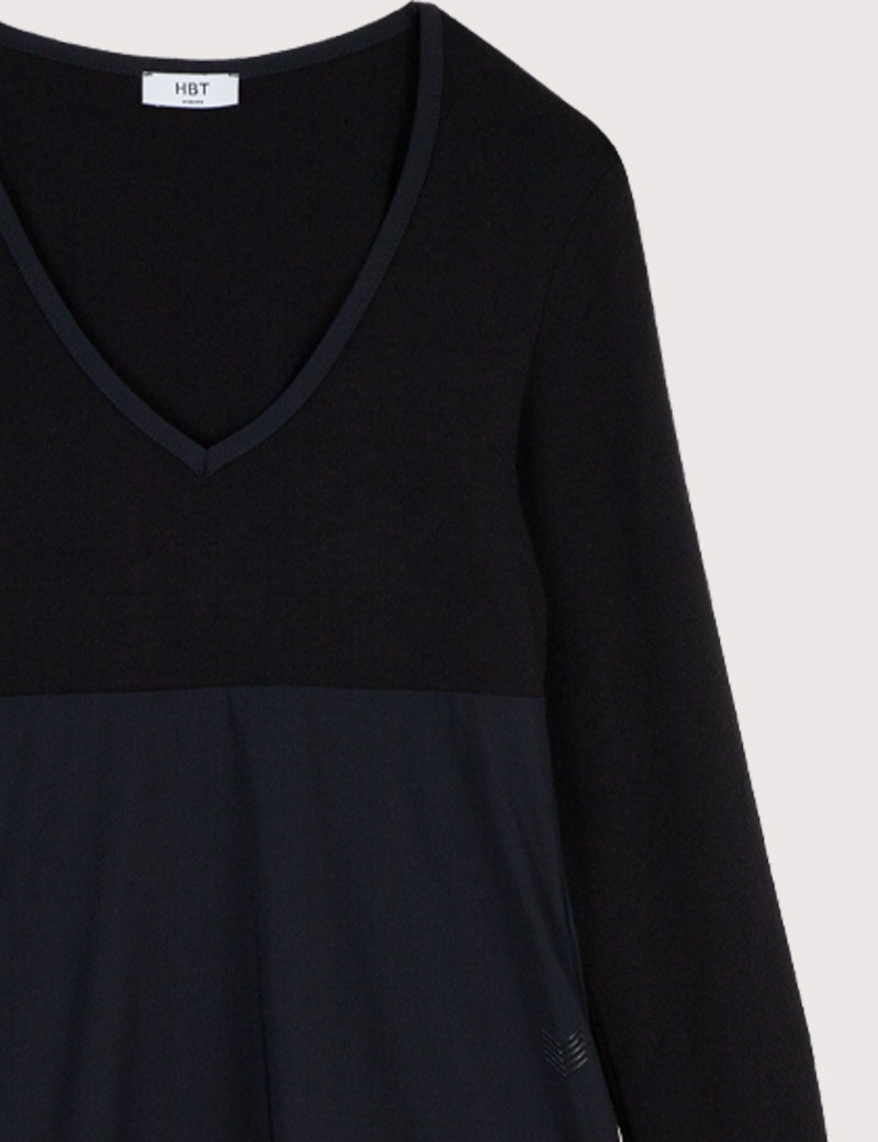 HBT WINTER GARDEN | MATTIE ROBE COL V NOIRE