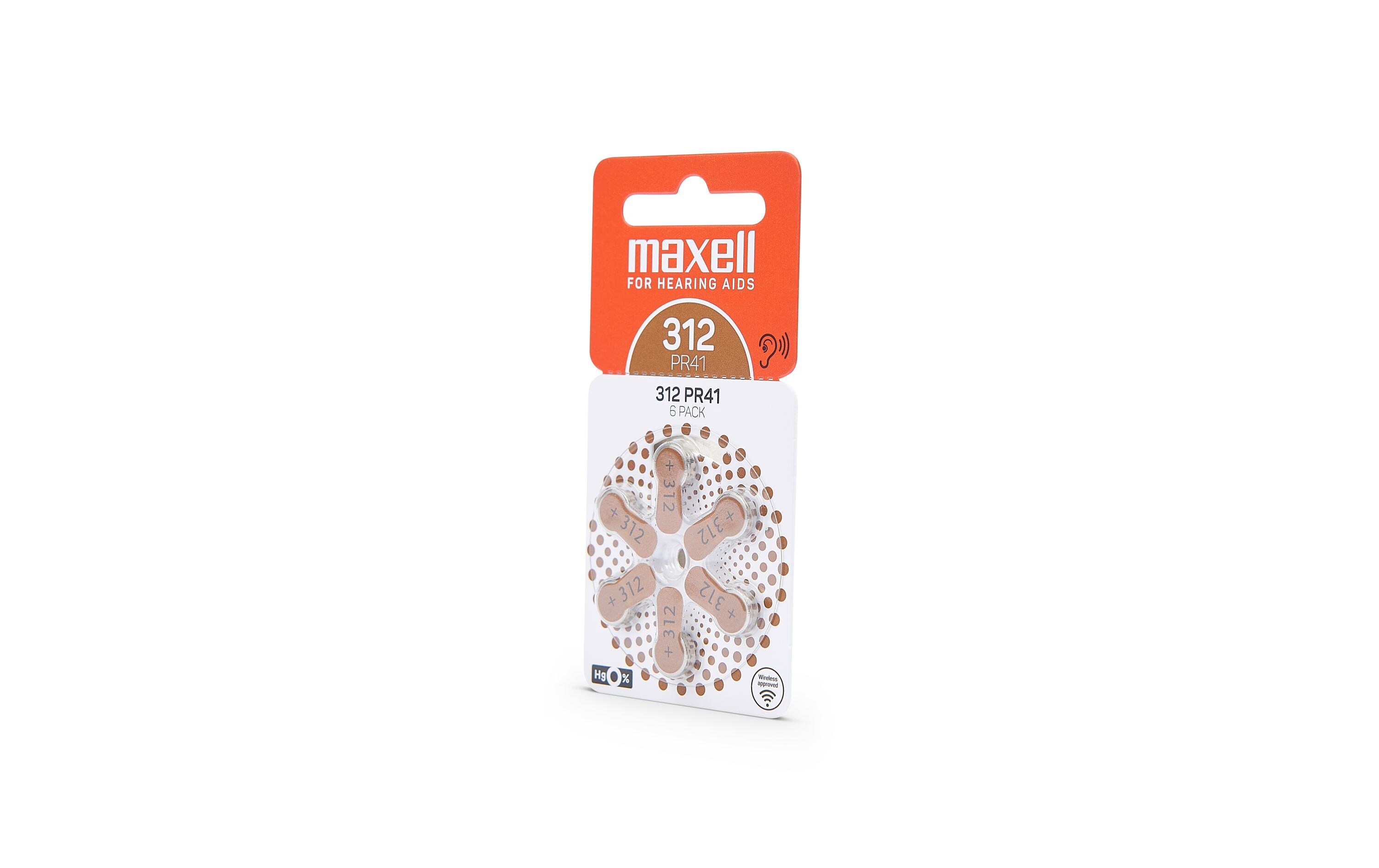 Hörgerätebatterie PR41-312 , 6 StückHörgerätebaterie Typ PR41, 6er Blister