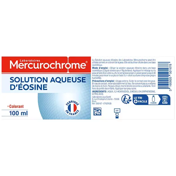 Solução aquosa de eosina com mercurocromo, 100 ml