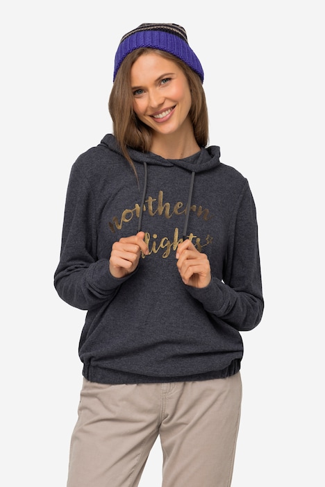 Hoodie, Statement Print, Kapuze, Langarm, elastischer Saum