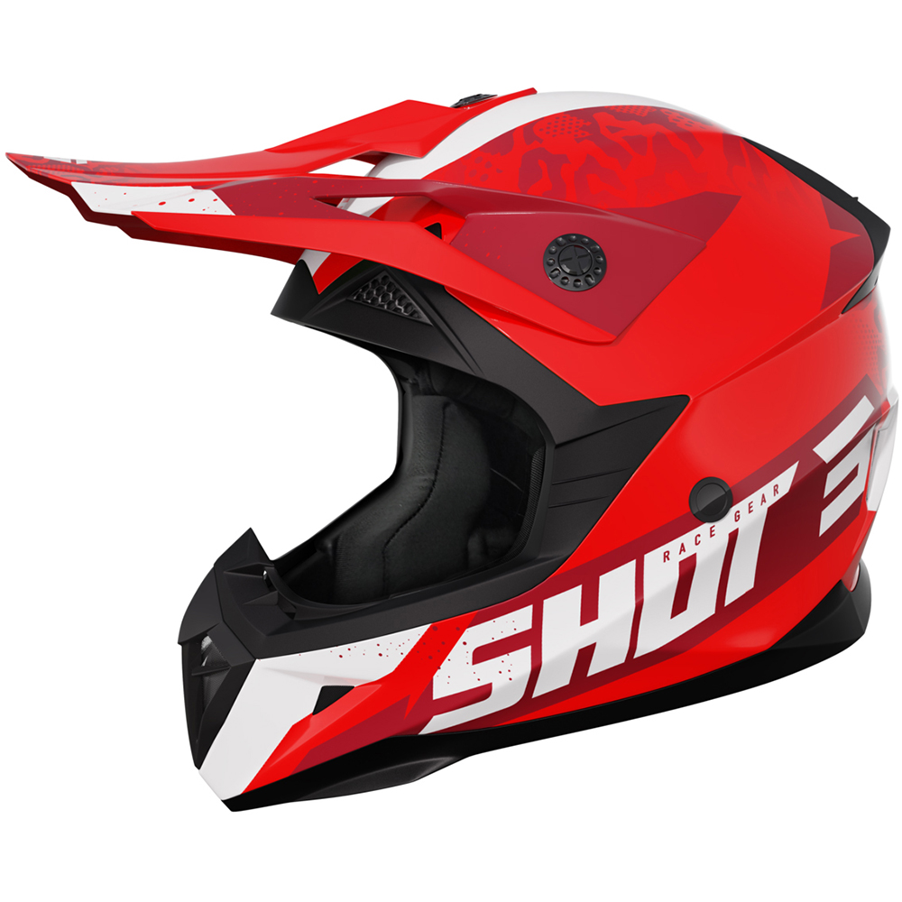Shot - Casque enfant Pulse Kid Airfit Rouge / Blanc / Brillant
