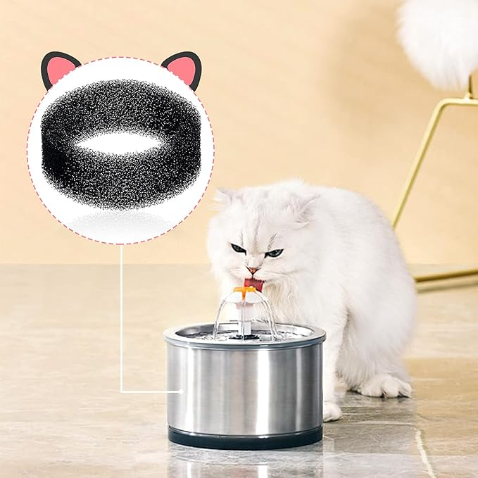 (4er Set) Ersatz Filter für Edelstahl Katzen Trinkbrunnen USB Hunde Wasserspender