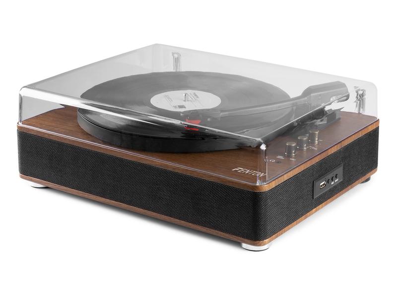 Fenton Plattenspieler mit Bluetooth RP162 Braun Retro Plattenspieler mit Bluetooth
