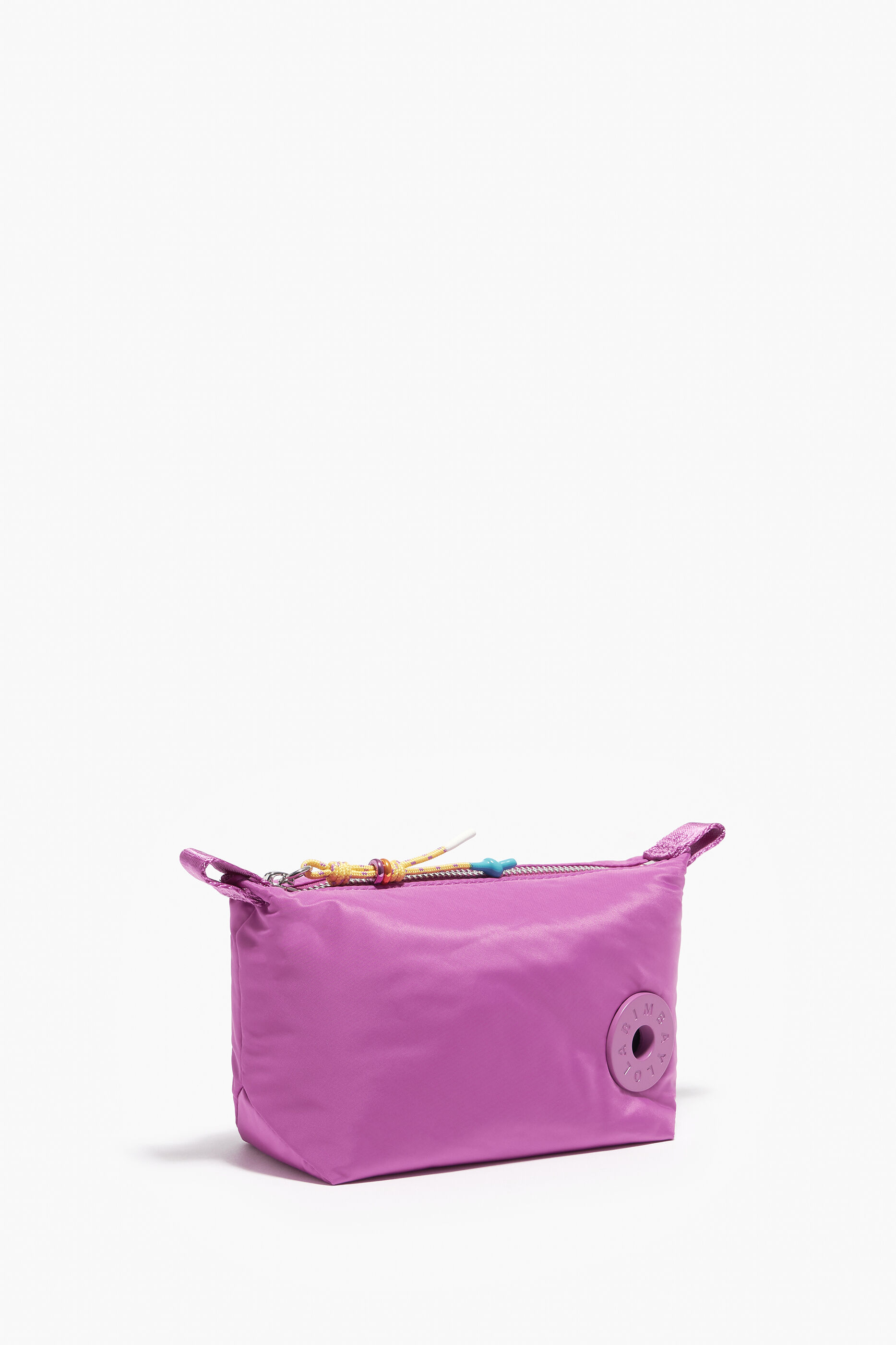 Nécessaire trapezoidal, tamanho P, náilon, violeta