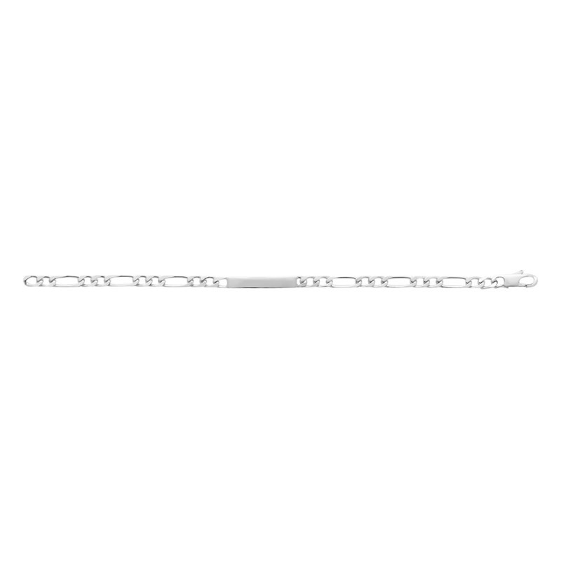 Gourmette Homme - Argent 925 - Cheval alternée 1+2 - Largeur : 4 mm - Longueur : 18 cm