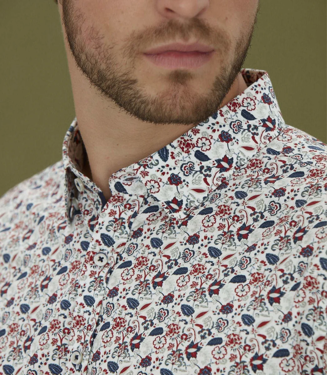 Chemise casual imprimé rouge 