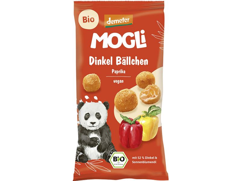 Mogli Knabberspass Dinkelbällchen Paprika 40 g Leckerer Snack für zwischendurch mit Paprika