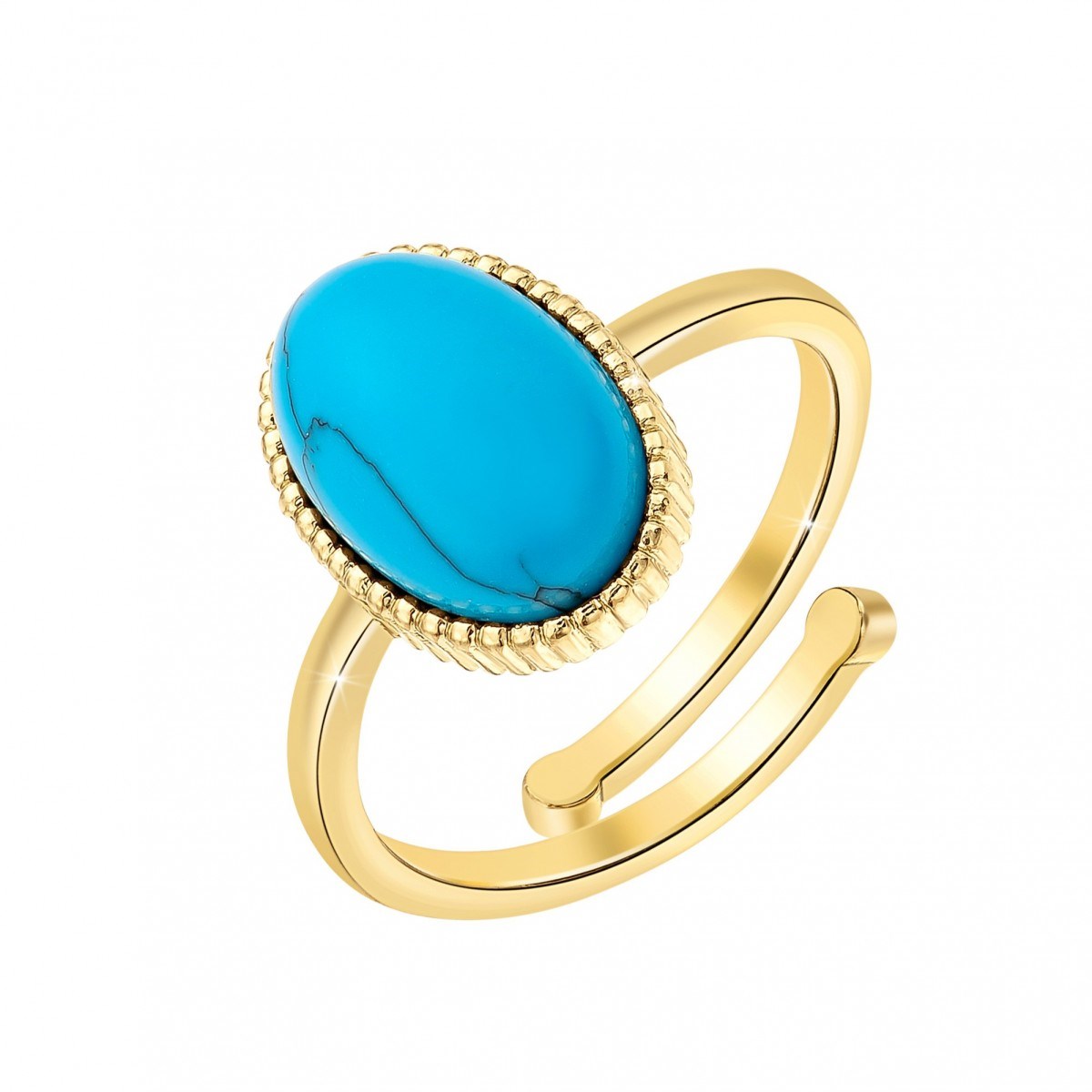 Bague ajustable SC Bohème ornée d'une pierre turquoise