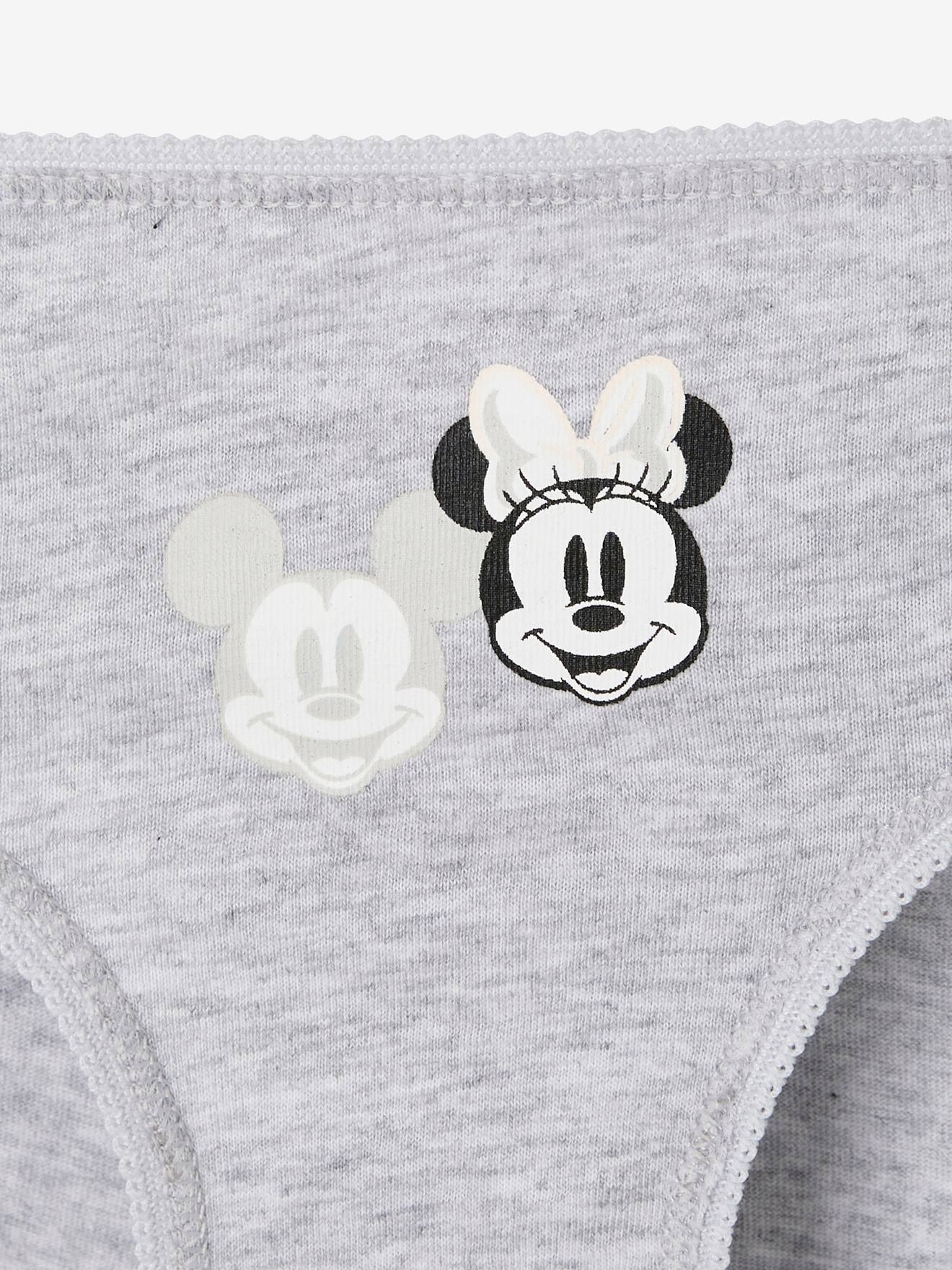 Pacote com 3 calcinhas DS Minnie® tamanho médio, brancas e estampadas.