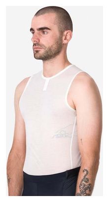 Sous-couche sans manches Rapha Merino Lightweight Beige/Blanc Homme