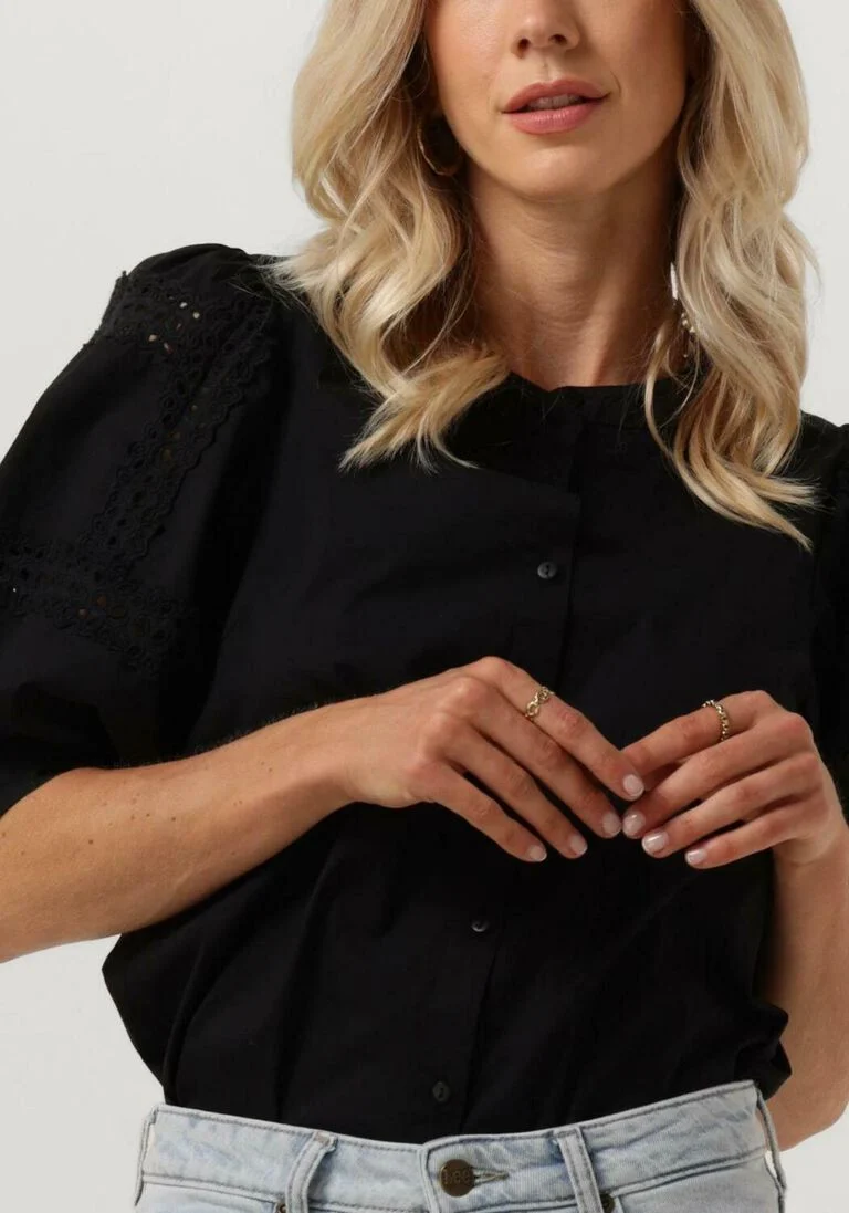 MSCH COPENHAGEN zwarte msch copenhagen blouse mschmaribel cenilla 2/4 shirt