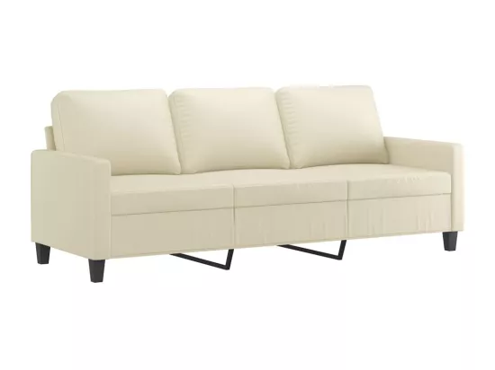 Canapé à 3 places avec repose-pieds Crème 180 cm Similicuir