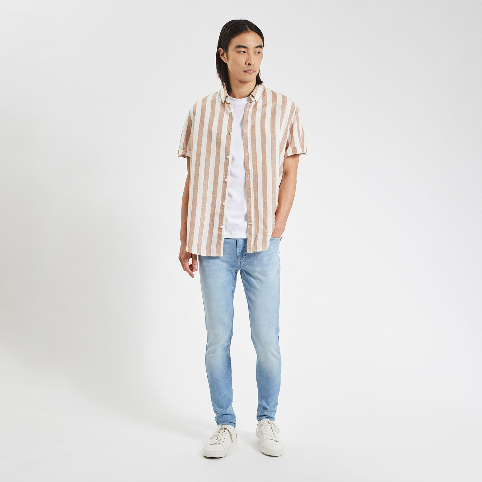 Jean skinny 3 longueurs Bleu