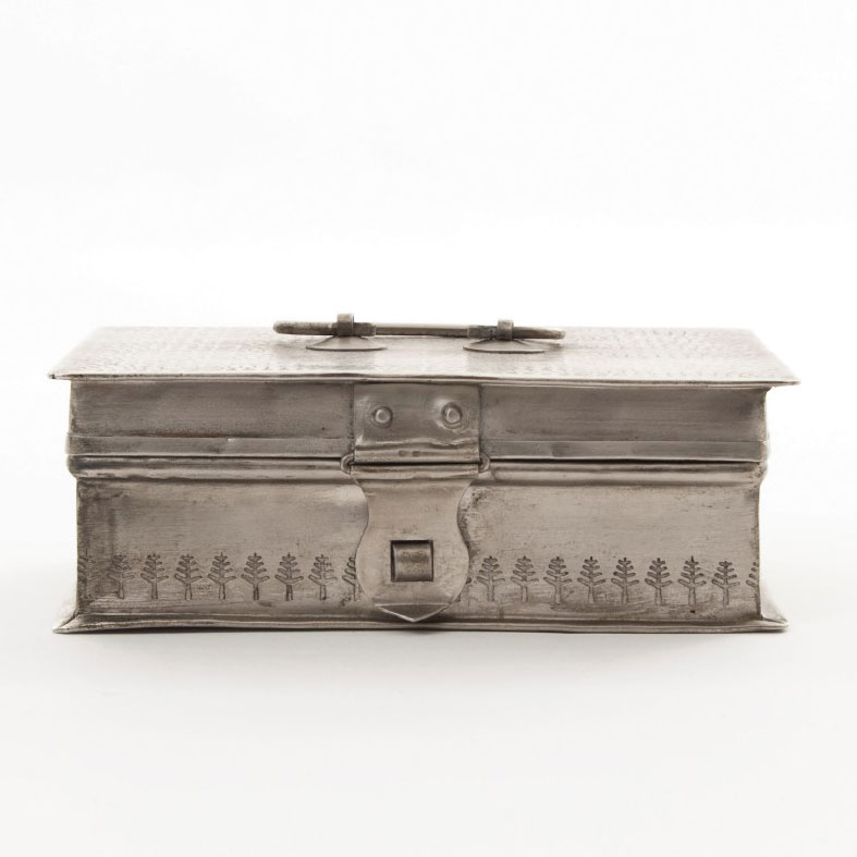 rechteckige Metallschatulle, vernickelt, silber, B 17 cm, L 12 cm, H 6,5 cm von fischer's lagerhaus