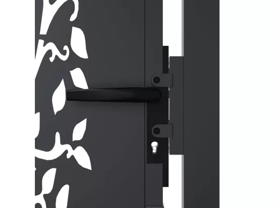 Portail de jardin anthracite 105x205cm acier conception d'arbre