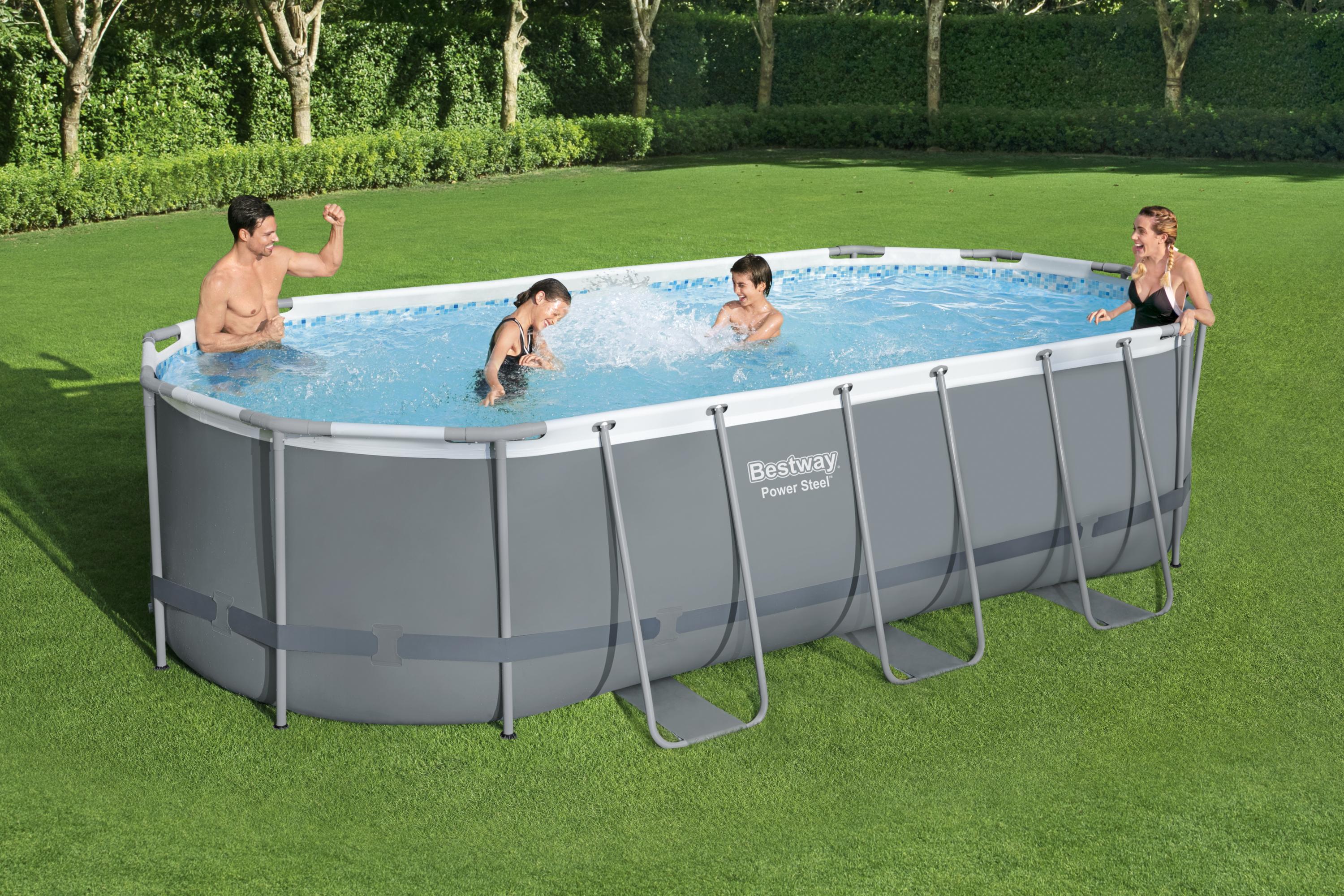 Bestway Pool Komplett-Set grau 549 x 274 x 122 cm