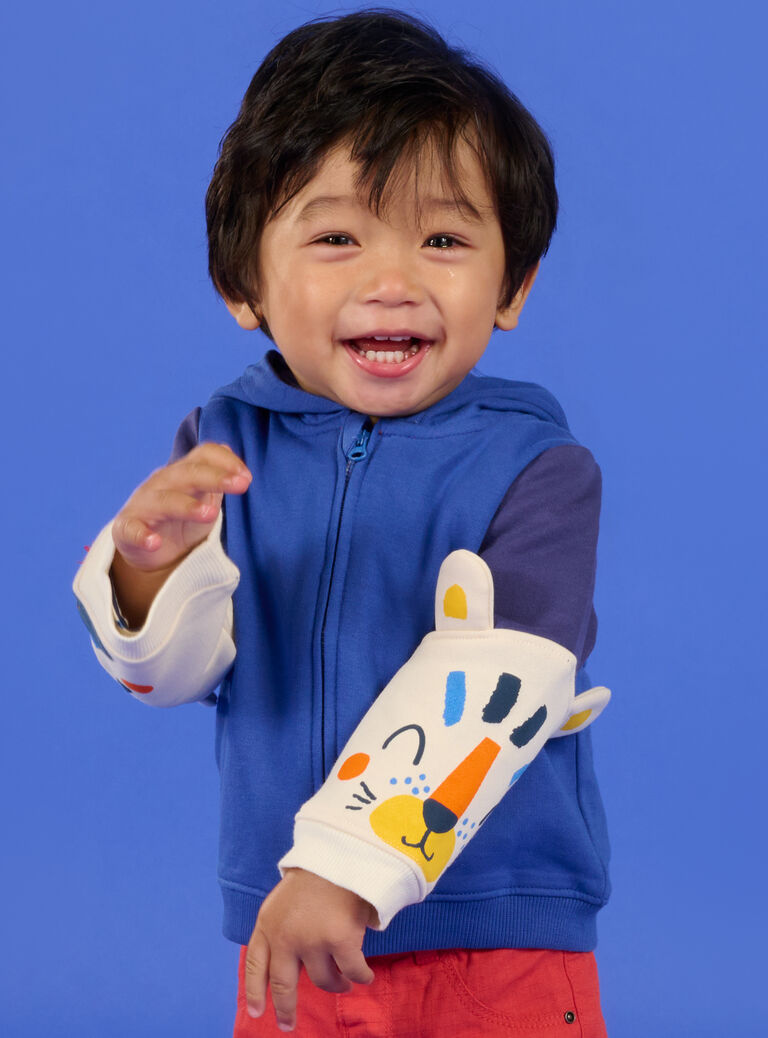 Gilet à capuche bleu