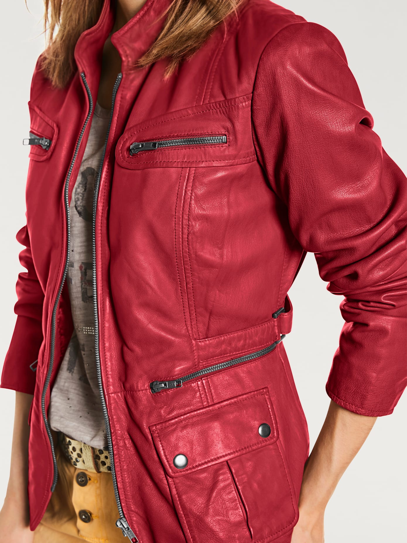 Veste en cuir cuir d'agneau souple