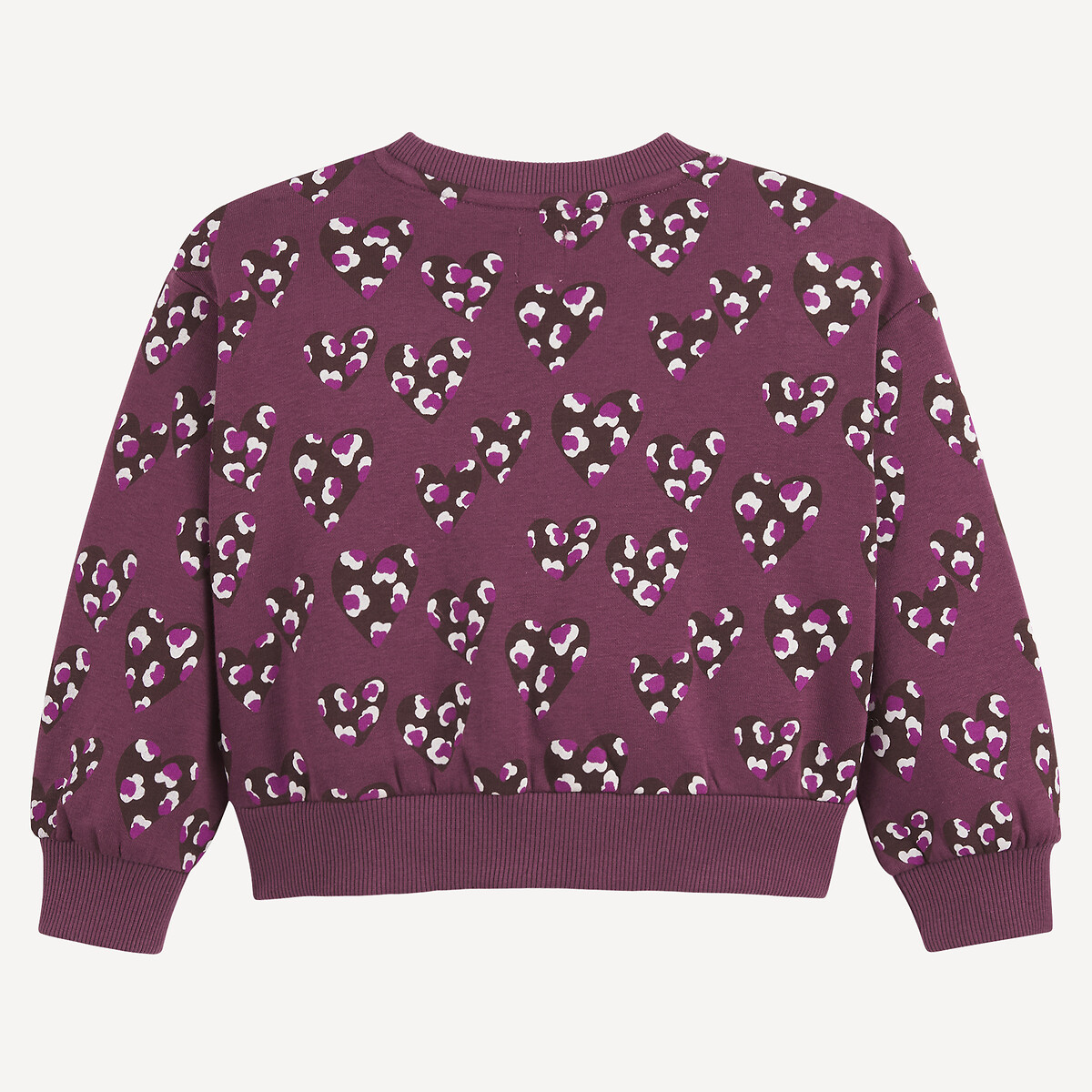 COLEÇÕES LA REDOUTE<br>Suéter de gola redonda em fleece com estampa de coração