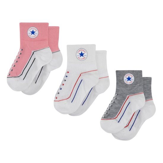 Lot de 3 Chaussettes tricolore   Rose        de               Converse