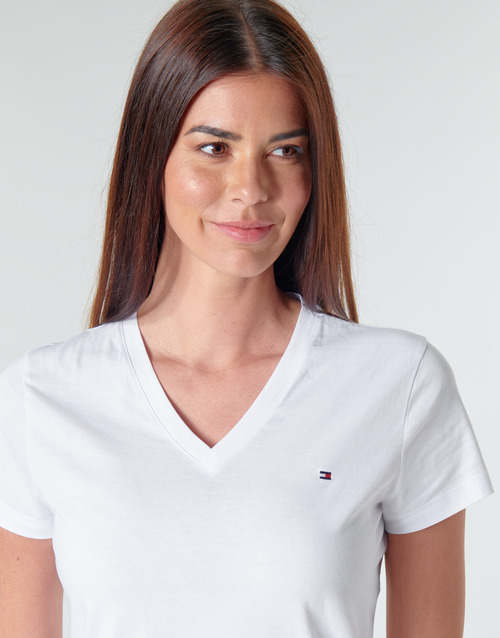 Tommy Hilfiger - HERITAGE V-NECK TEE - Blanc