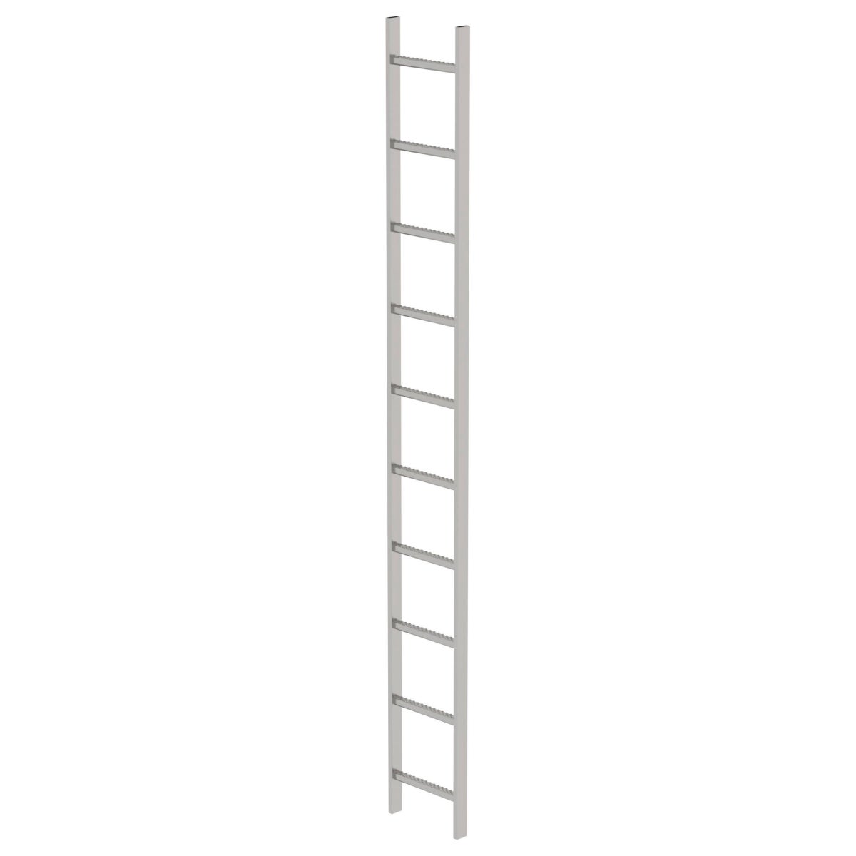 MUNK roestvrijstalen schachtladder, 300 mm breed, 10 sporten, 2,80 m lang