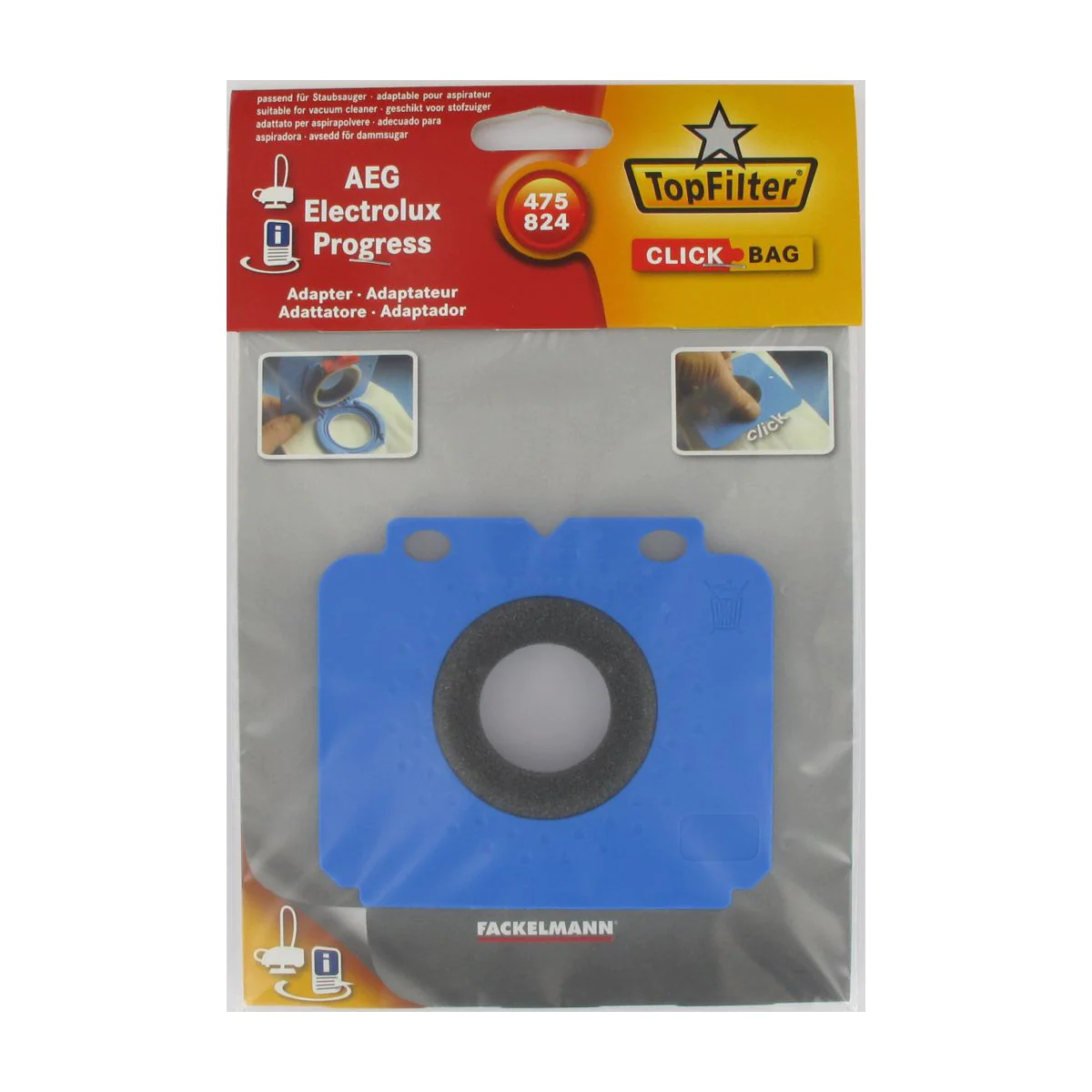 Boite de 4 sacs aspirateurs universels Top Filter avec Adaptateur Clic