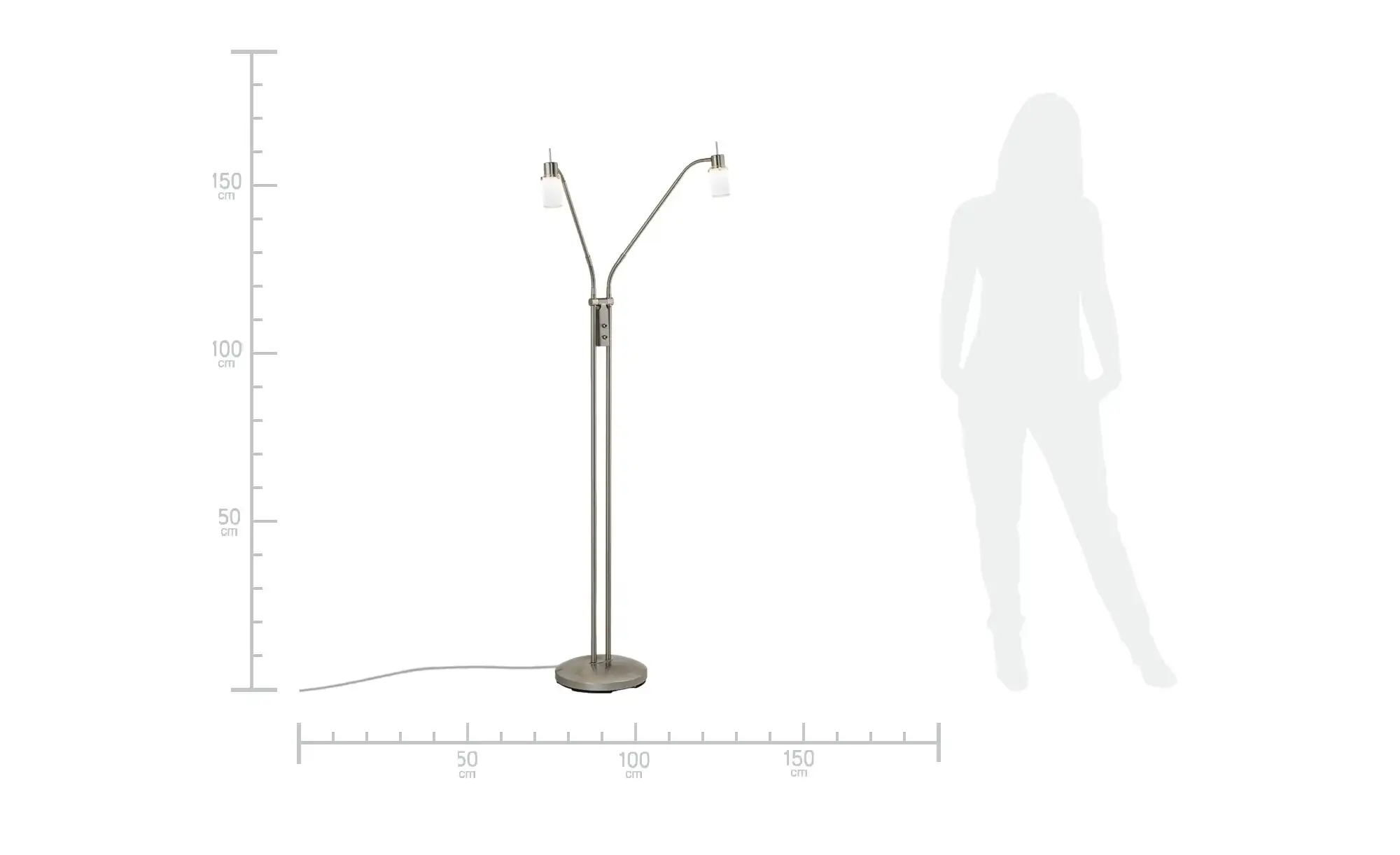 Paul Neuhaus LED- Stehleuchte, 2-flammig, nickel matt