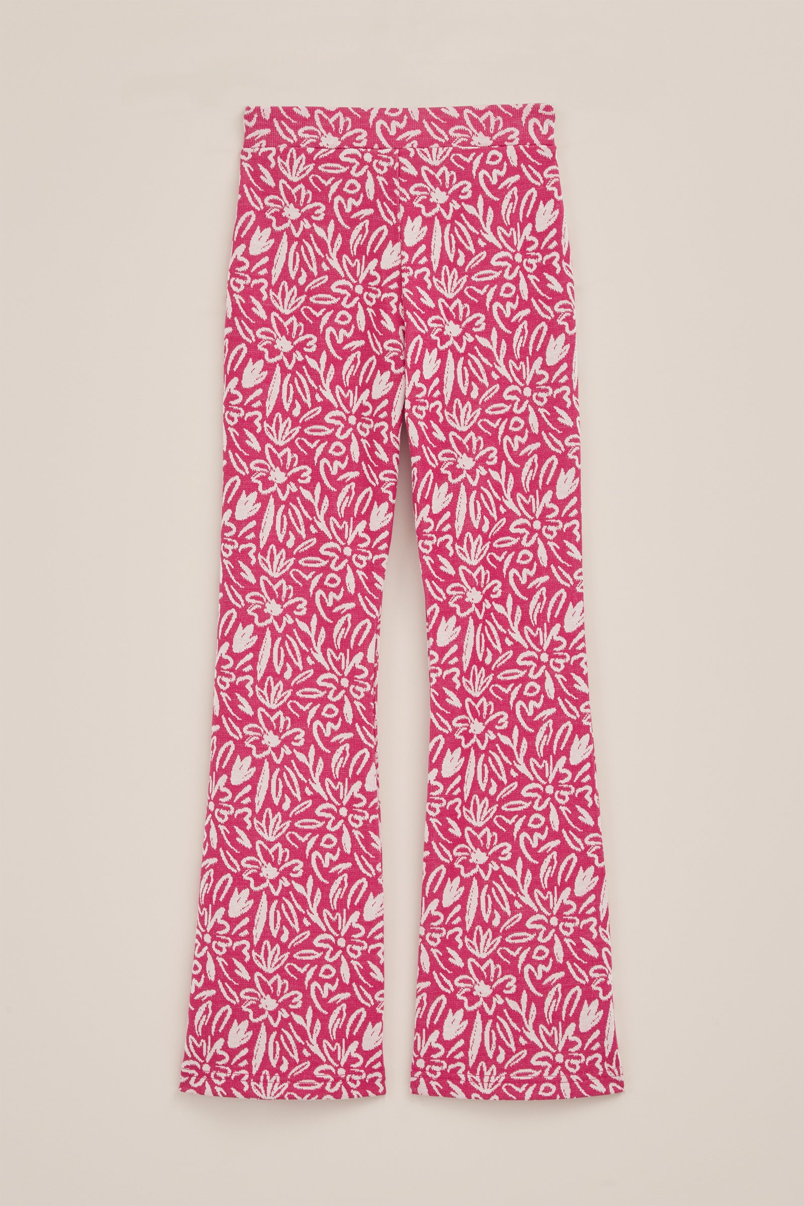 Meisjes flared legging met dessin WE Fashion Roze