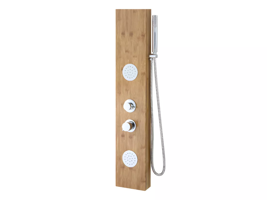 Colonne de douche hydromassante en bambou - 20*140 cm - SOLAL