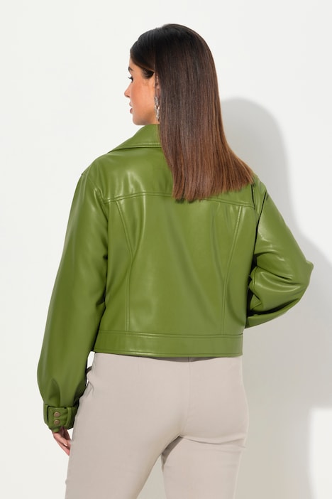 Bikerjacke, Lederoptik, Reverskragen, Zipptaschen