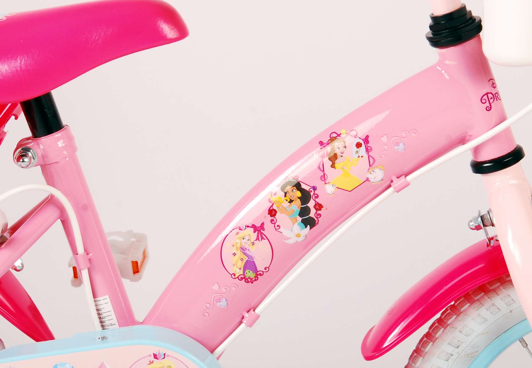 TPFSports Disney Princess Kinderfahrrad - Mädchen - 14 Zoll - Rücktritt + Handbremse - Pink