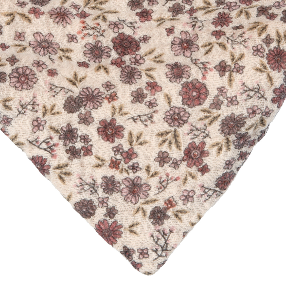 Topomini Pure Collection Baby Musselin-Bandana mit Blümchen dunkelrosa / hellbeige