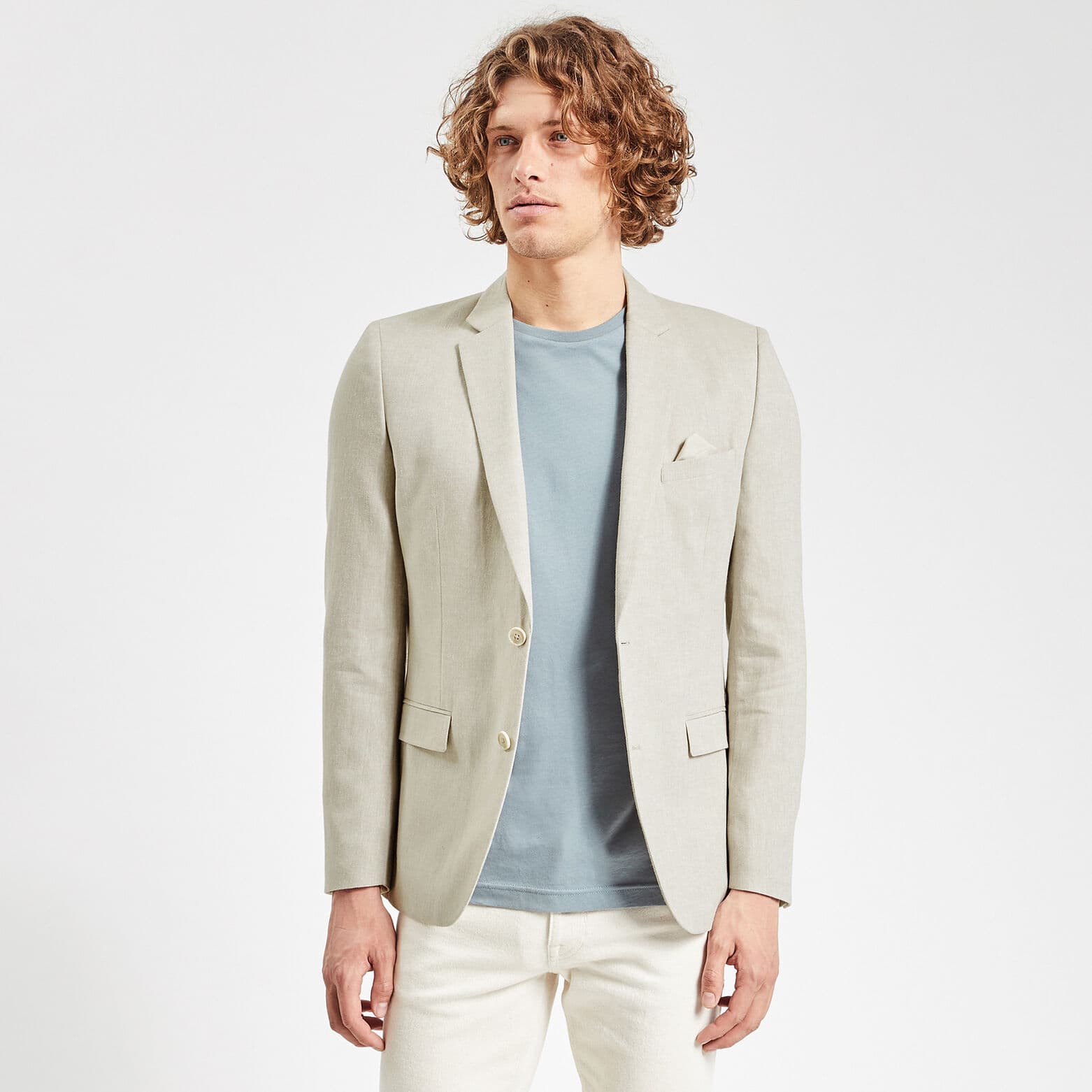 Veste slim à chevrons Beige