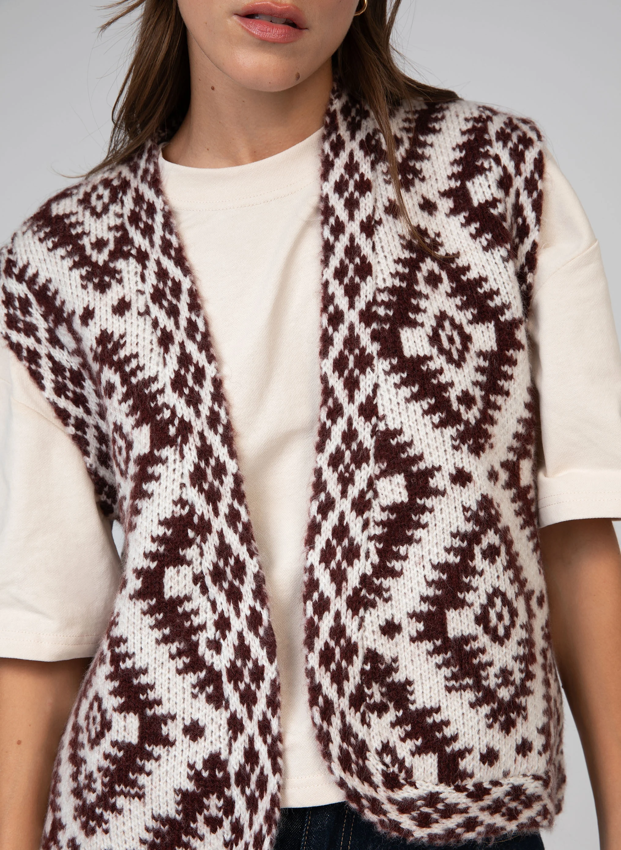 LETHNIK - Cardigan jacquard | Noir