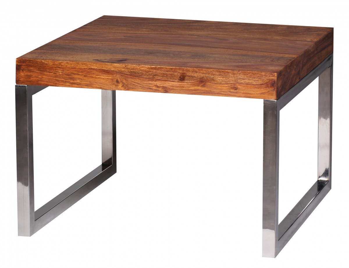 Couchtisch - Sheesham massiv braun gebeizt - 60x60 cm