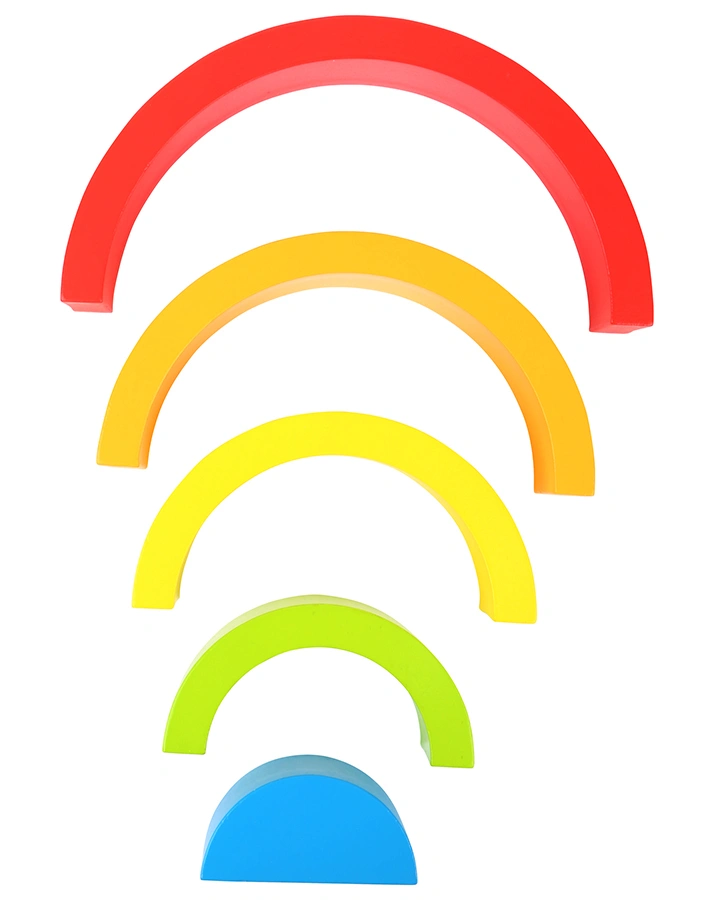 Holzbausteine REGENBOGEN 5-teilig aus Holz