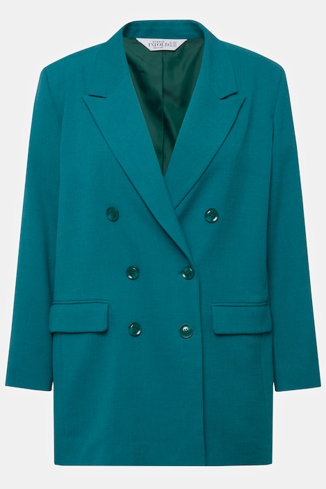 Blazer, Straight Shape, Melange, doppelreihig, Reverskragen, Langarm