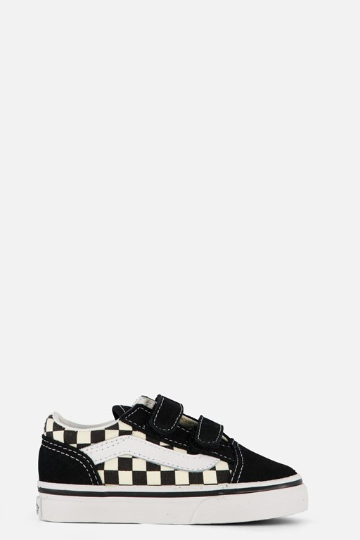 Vans Old Skool V Checkerboard Sneakers zwart Leer