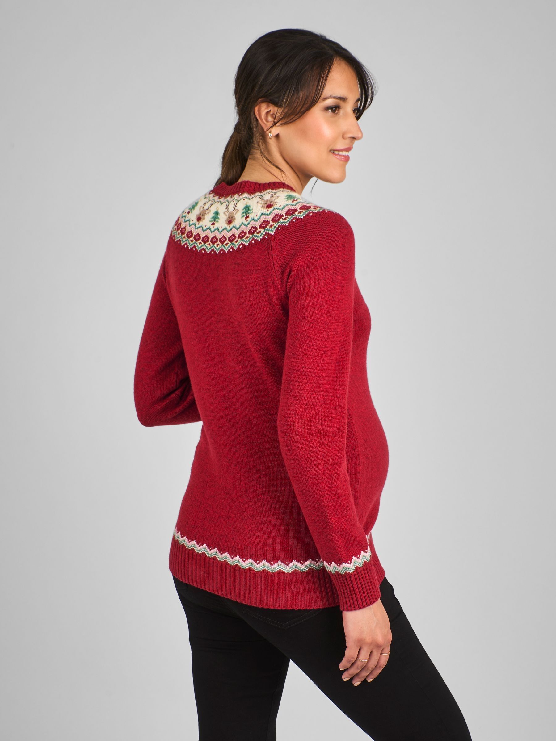 JoJo Maman Bébé trui met rendier en Fairisle-patroon