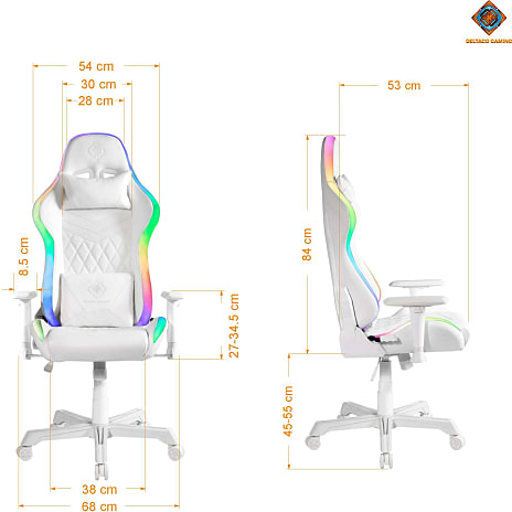 Deltaco RGB gamerstol GAM-080 - hvid
