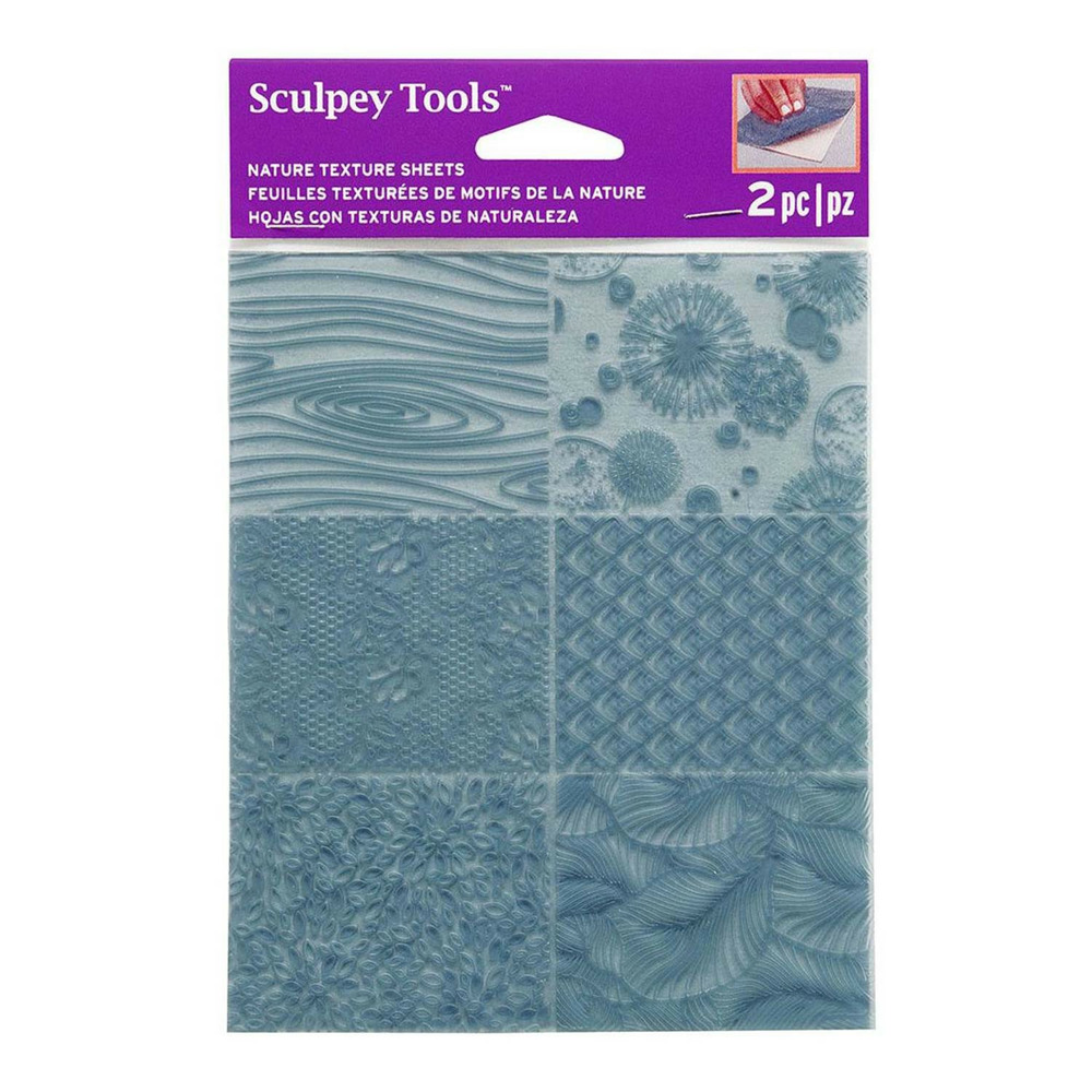 2 feuilles de texture sculpey - nature