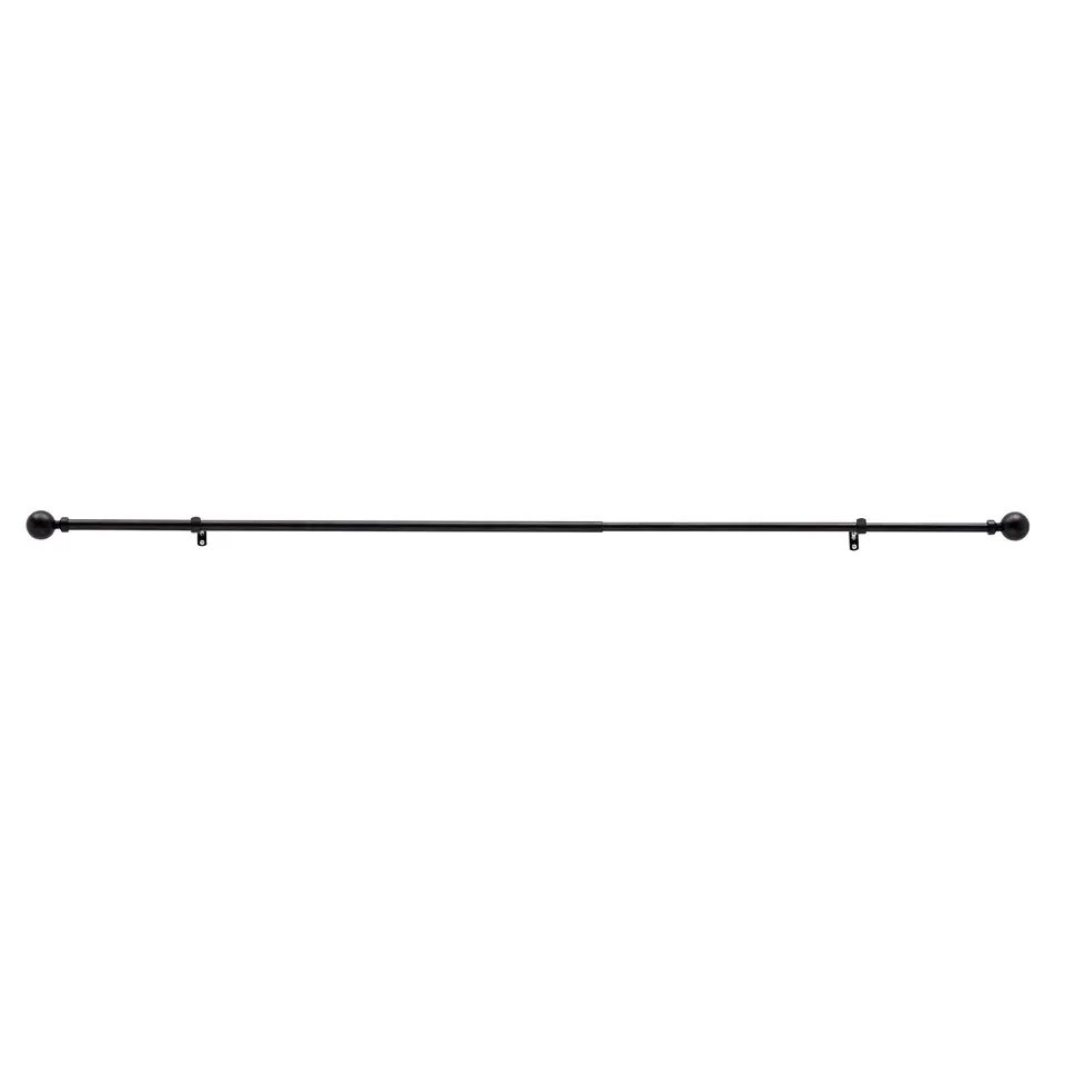 Lange Gordijnroede - Uitschuifbaar - Stang van 90 - 170 cm - Zwart